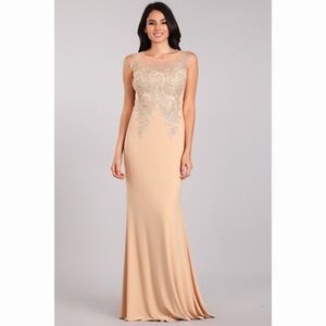 SLEEVELESS Champagne Gold Lace Dress